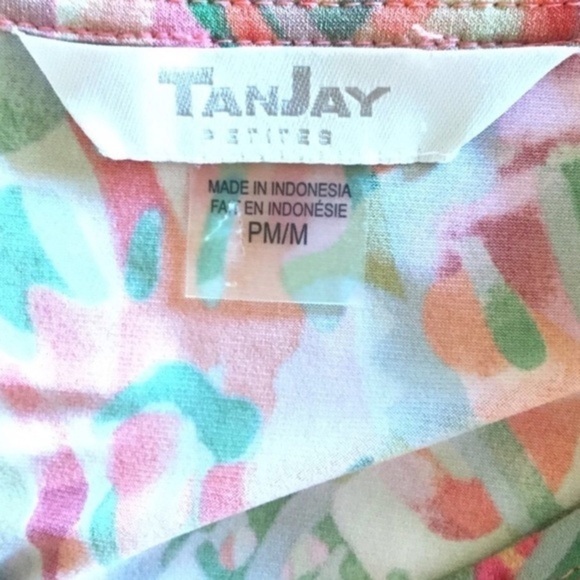 Tanjay Floral Zip‎ Front Gold Shimmer Jacket Petite Med - Picture 6 of 8